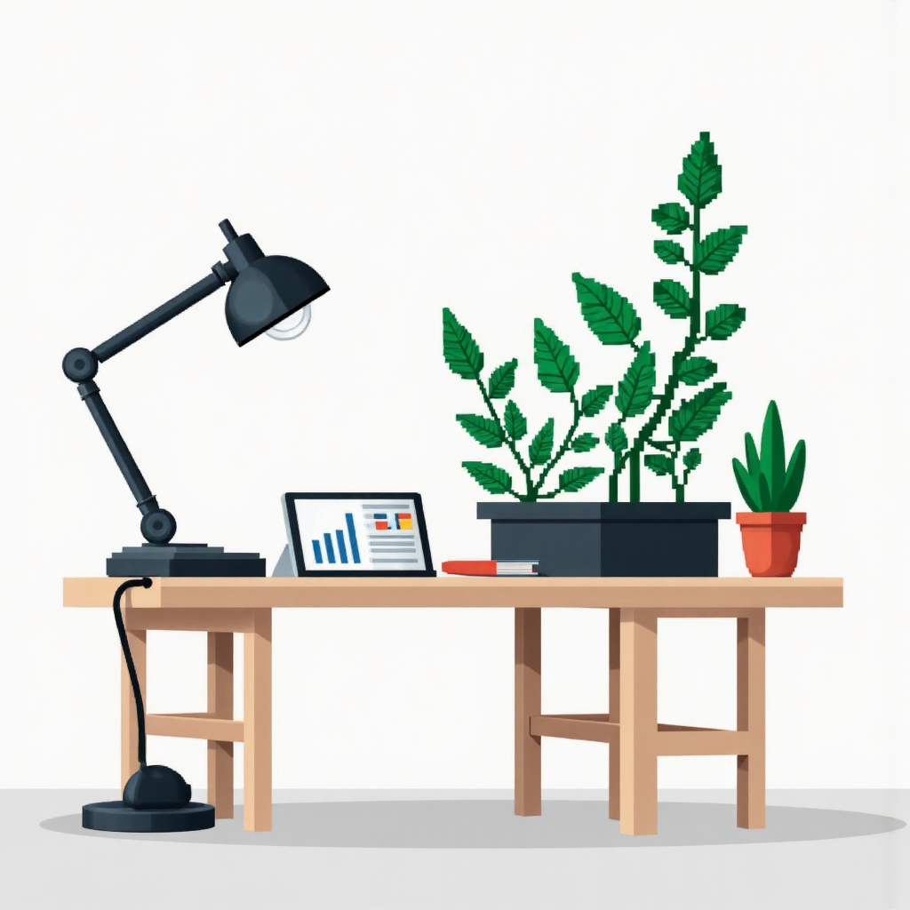 象徵商業成長與獲利能力的財務圖表植物像素藝術插圖