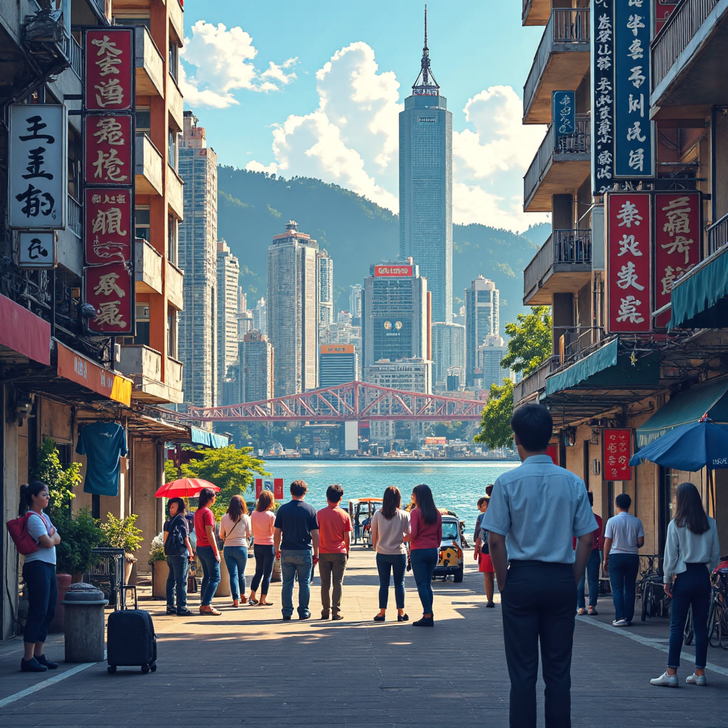 全球投資者觀察中國大陸與香港金融市場互聯的藝術描繪，充滿機會氛圍