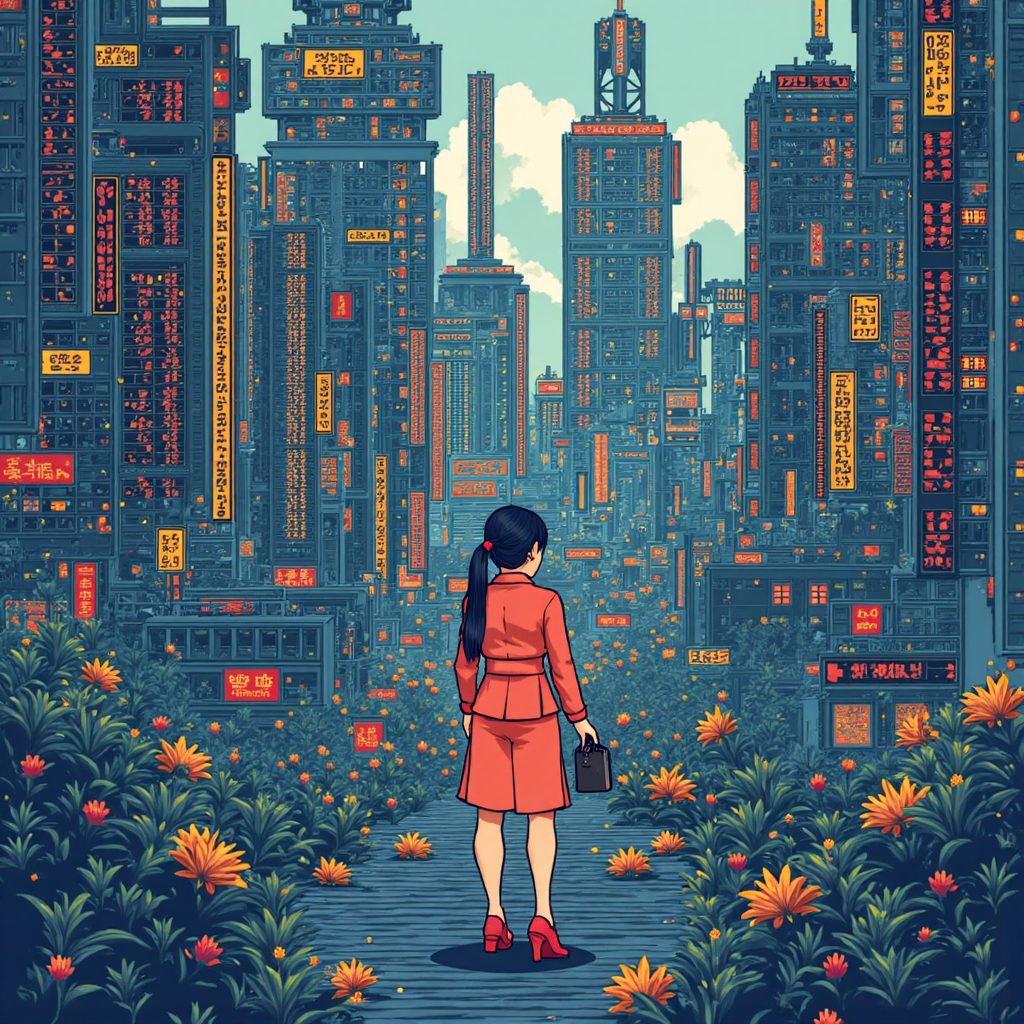 ภาพประกอบแฟนตาซีของตัวละครนักเทรดไทยที่มั่นใจนำทางผ่านเขาวงกตของราคาหุ้นผันผวนสู่เป้าหมายความสมดุลและความมั่นคงทางการเงิน