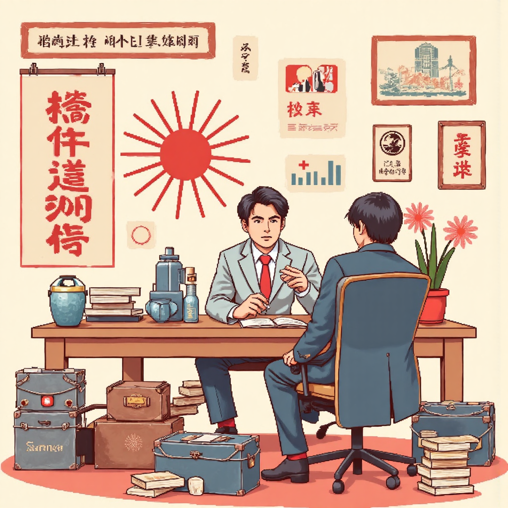 dynamic illustration depicting the bank of japan governor making a policy decision with subtle effects rippling outwards influencing global financial symbols japanese yen japanese calligraphy and market charts in harmonious pastel tones