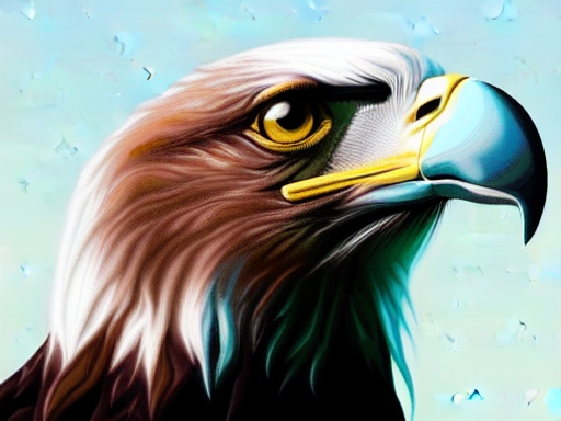 face close up of eagles head bright distinctive colors multicolors hd