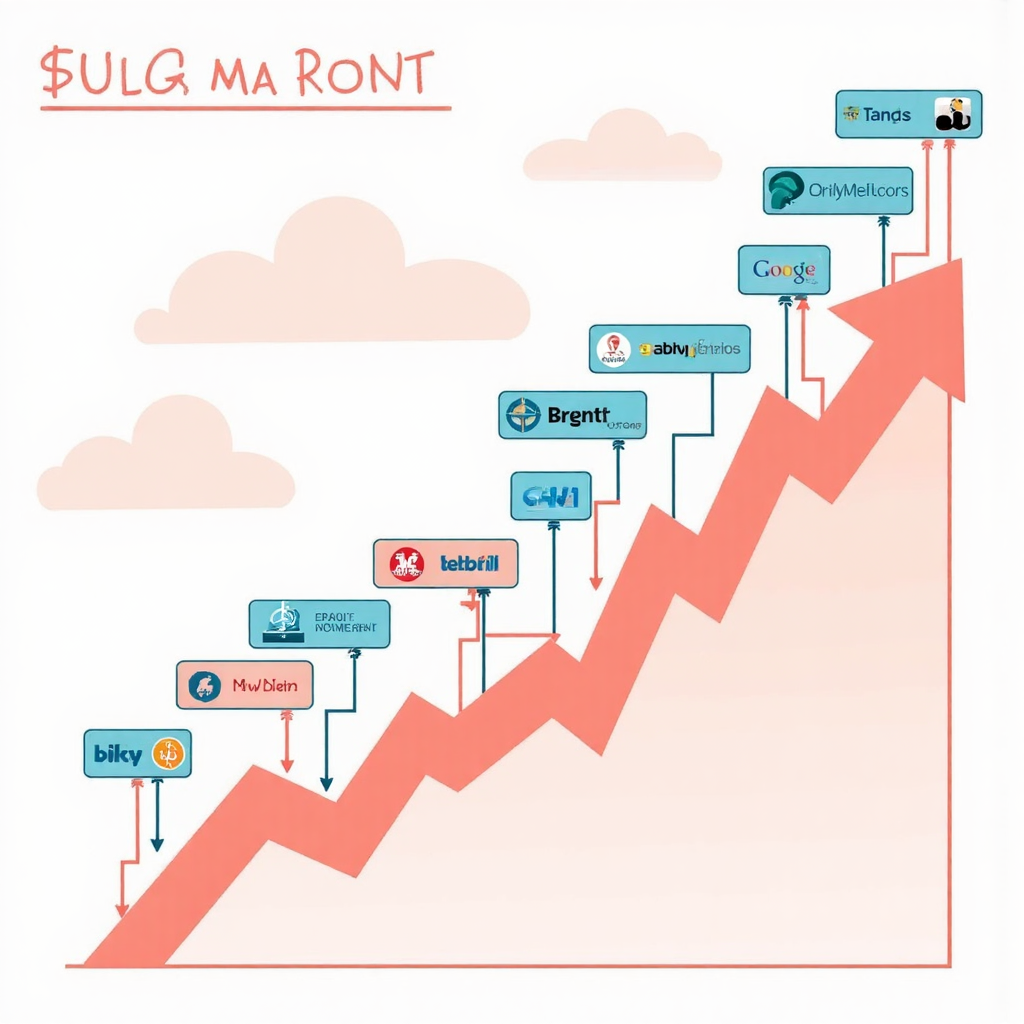 公司股票匯聚成單一市場指數線圖的資訊圖