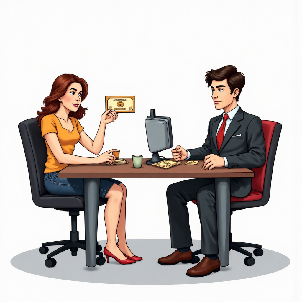 投資人向券商借股票賣出的卡通示意圖