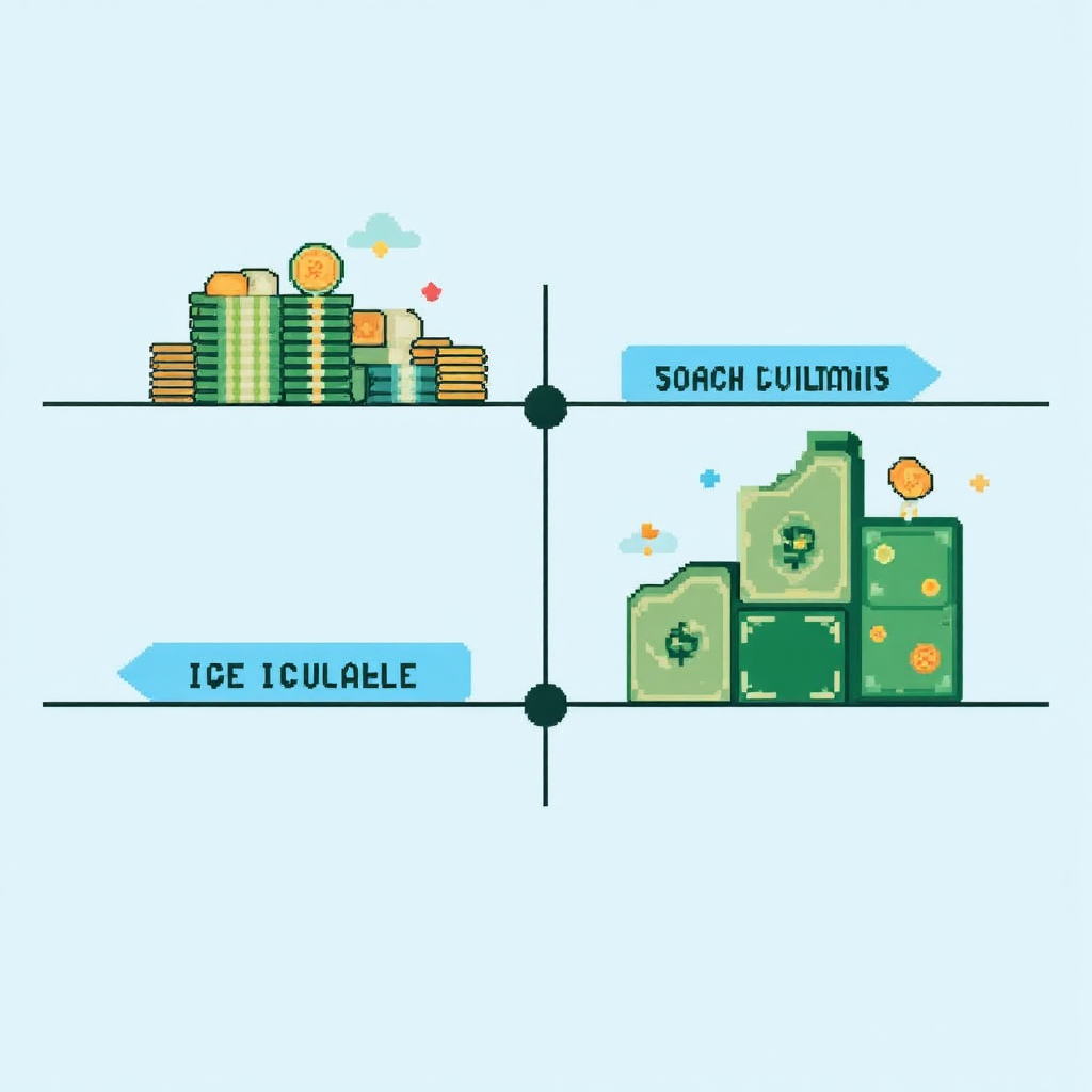 ภาพประกอบกราฟิกชัดเจนแสดงสองเส้นทาง หนึ่งคือเงินปันผลเงินสดด้วยเหรียญไหล และอีกเส้นคือหุ้นปันผลด้วยไอคอนหุ้นเพิ่ม ในสไตล์เรียบง่ายด้วยโทนสีน้ำเงินและเขียวสงบ