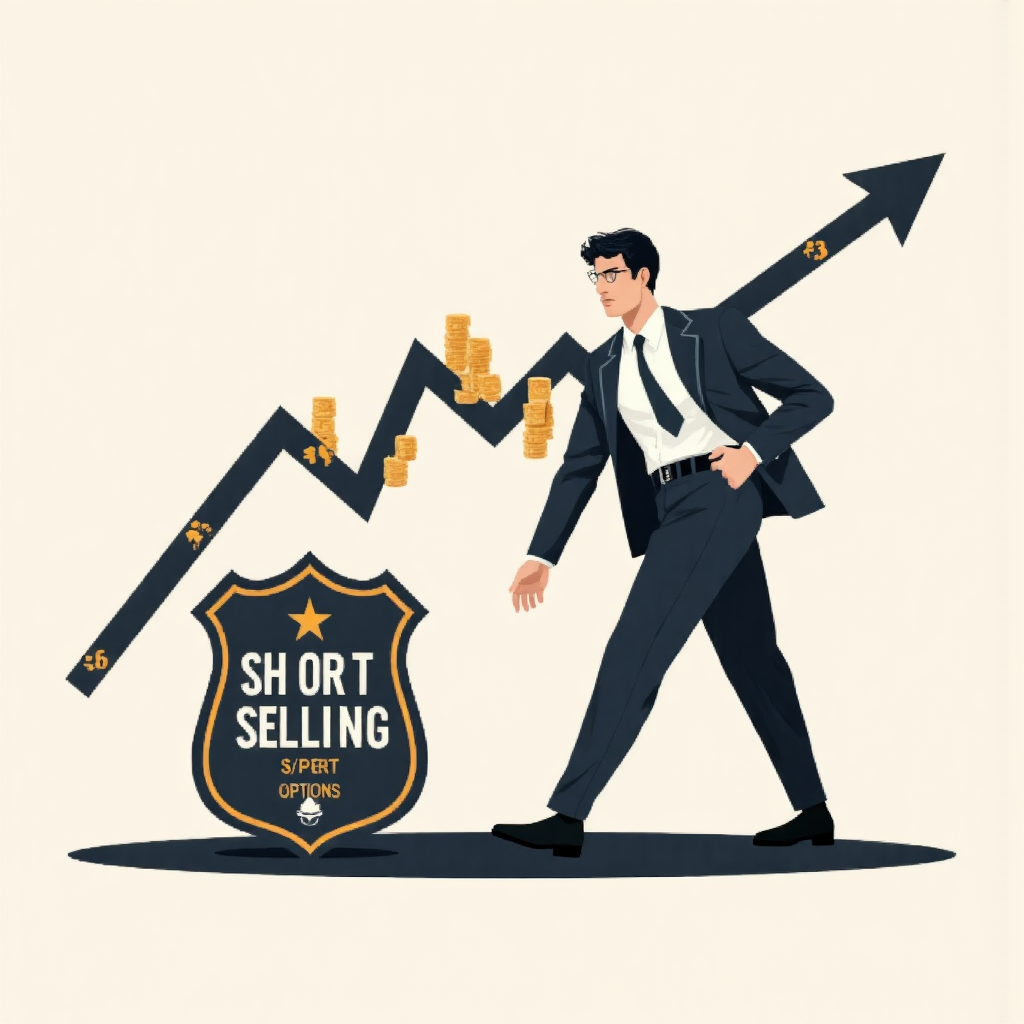 堅韌投資人策略性放置盾牌保護資產免受市場下跌箭頭衝擊,標示放空與賣權等防禦性金融策略的像素藝術插圖