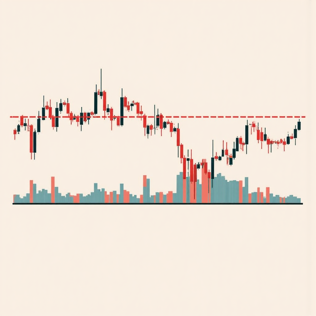 MACD指標DIF和DEA線收斂與發散形成交叉的風格化插圖,包含柱狀圖視覺化與寧靜色調