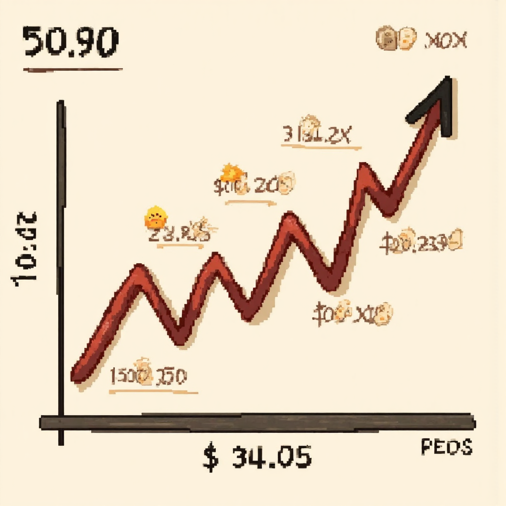 債券殖利率與價格波動圖表，展示上升與下降趨勢及金融圖示