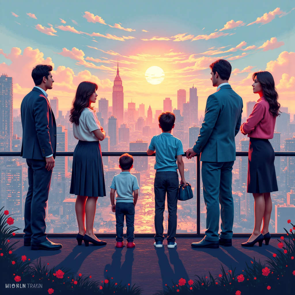 投資者展望 AI 未來成長的像素藝術插圖，融入 NVIDIA 元素與城市景觀