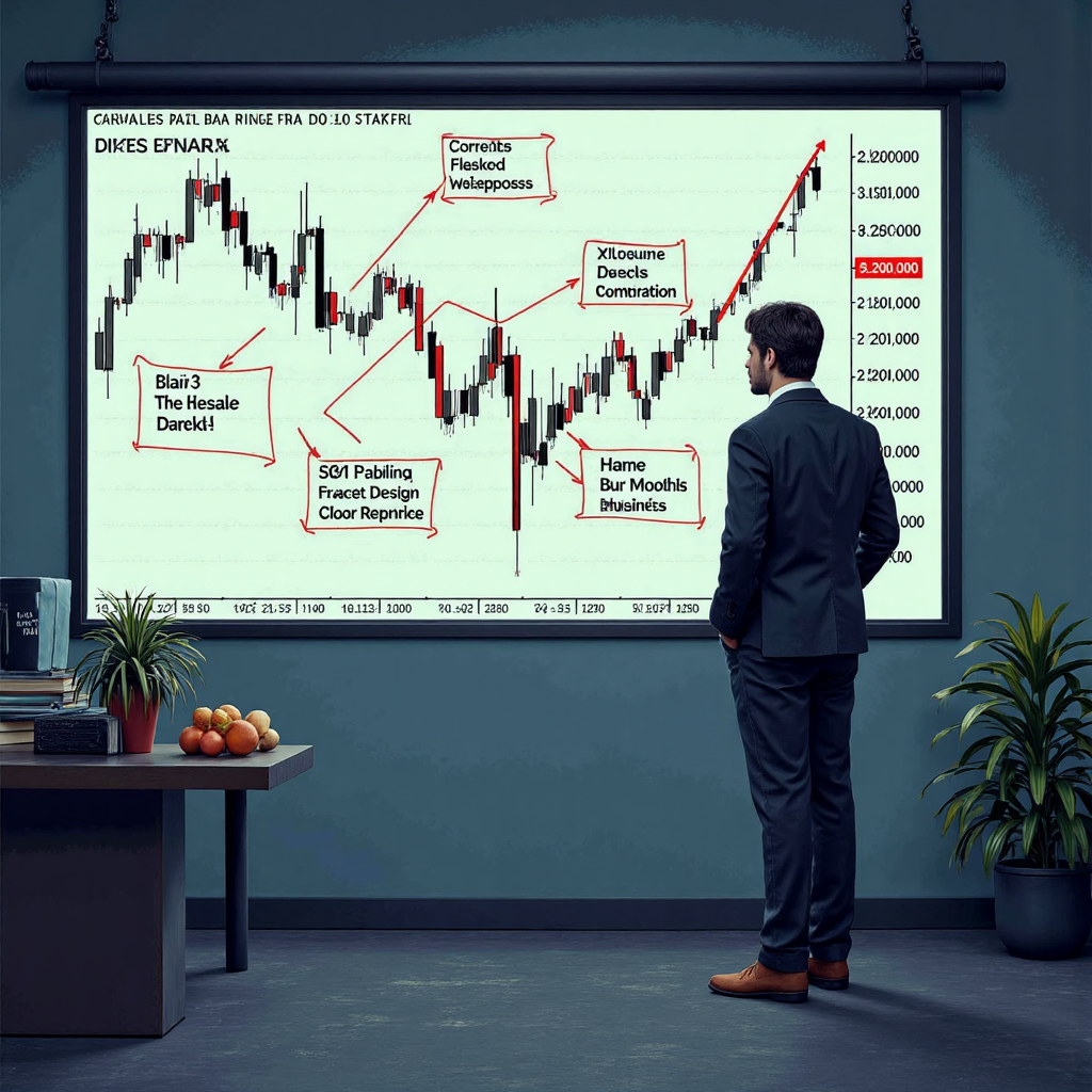 投機市場波動的像素藝術金融圖表