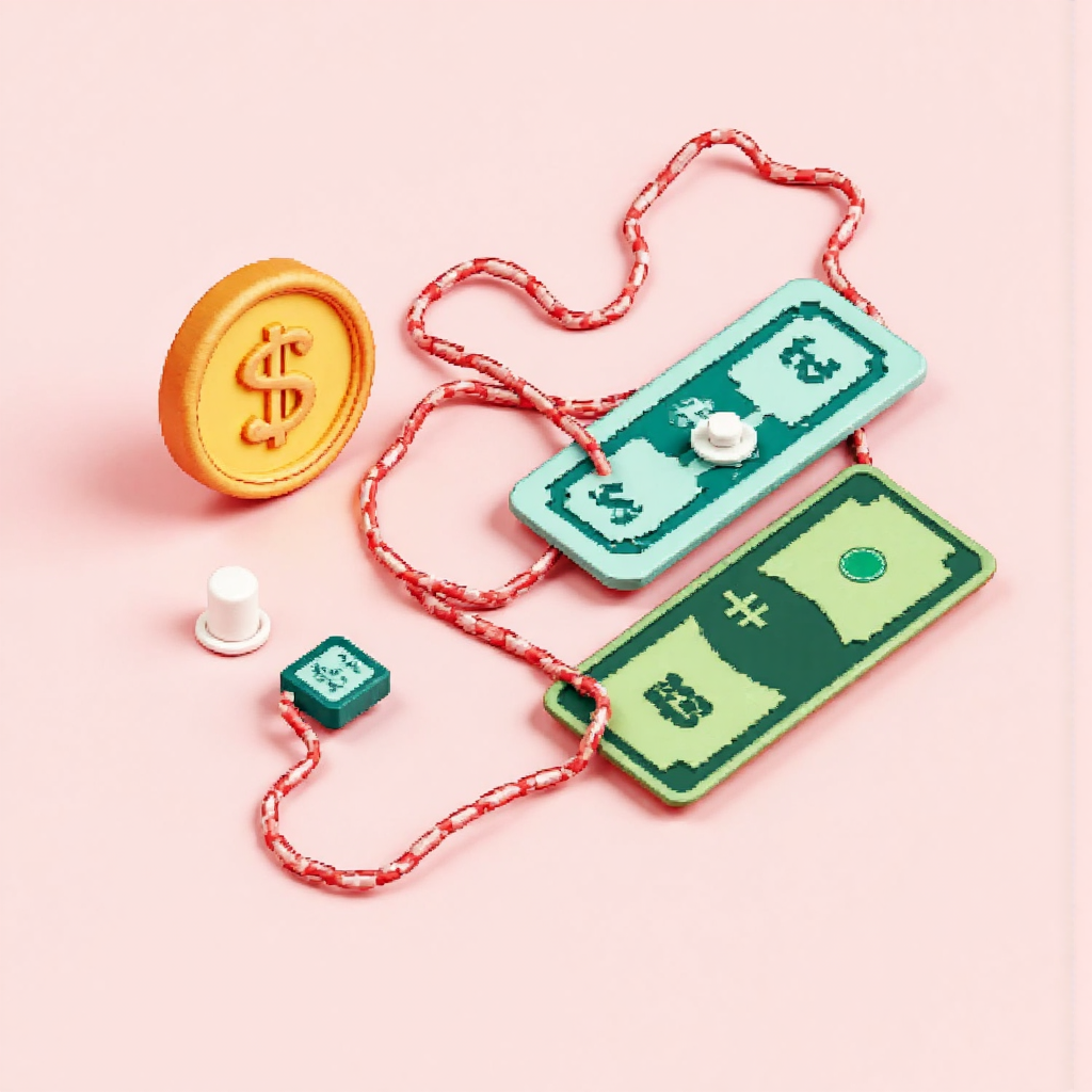 ภาพประกอบอันสงบสุขของเหรียญเยนญี่ปุ่นและธนบัตรดอลลาร์สหรัฐที่เชื่อมโยงกันด้วยเส้นสายไหลเวียนแทนอัตราแลกเปลี่ยนสกุลเงินในโทนสีพาสเทลอ่อนโยน