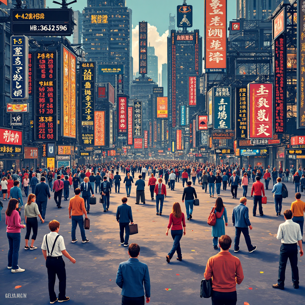 股票債券交易活躍的市場場景,展示直接金融參與者的互動