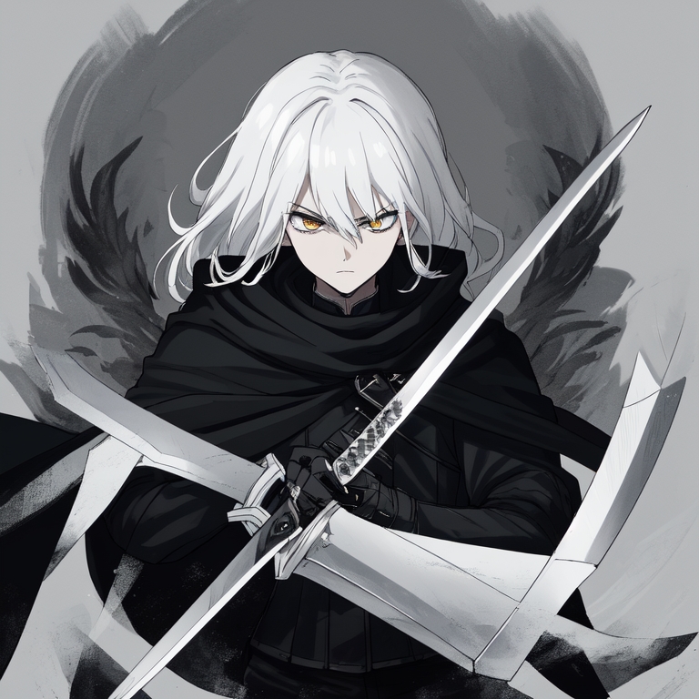 Anime Boy With White Hair And Sword