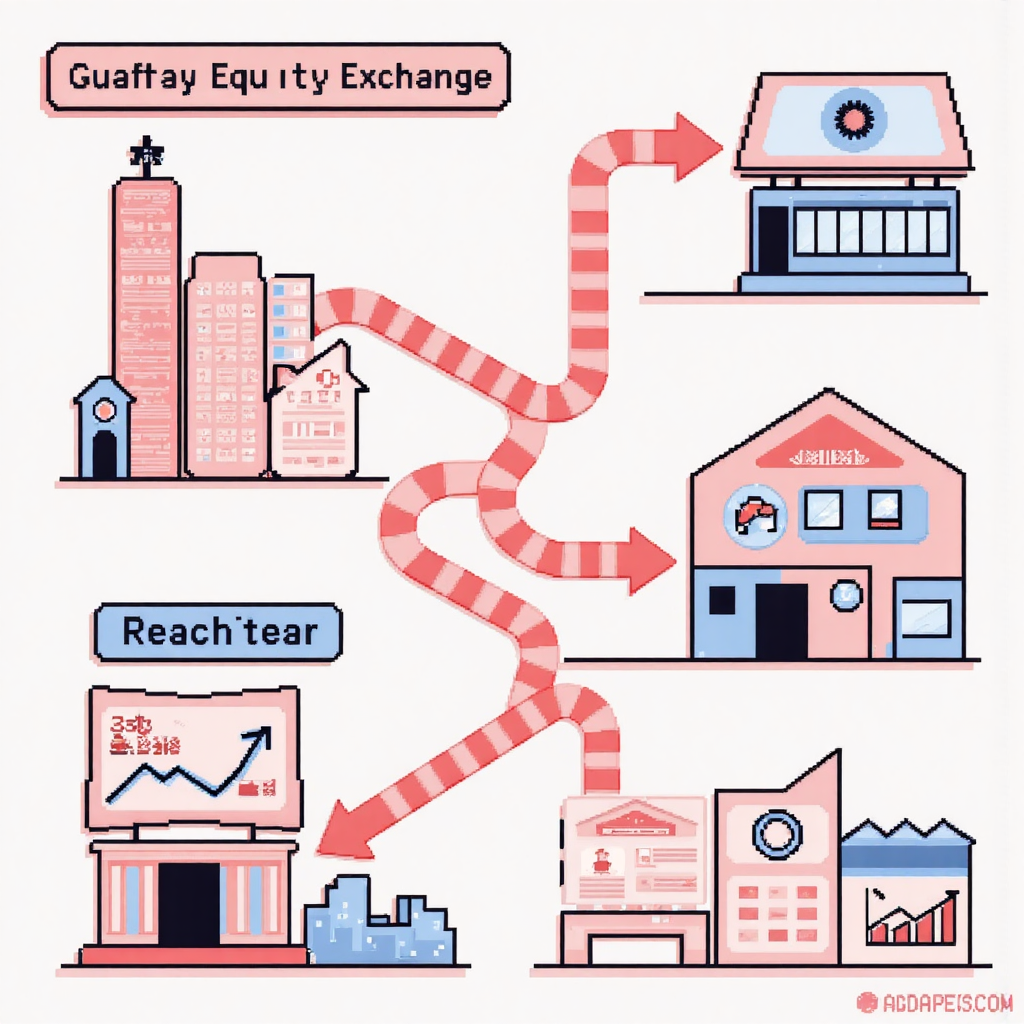 資本流向箭頭從境外指向內地股市的風格化插圖，伴隨市場趨勢圖表