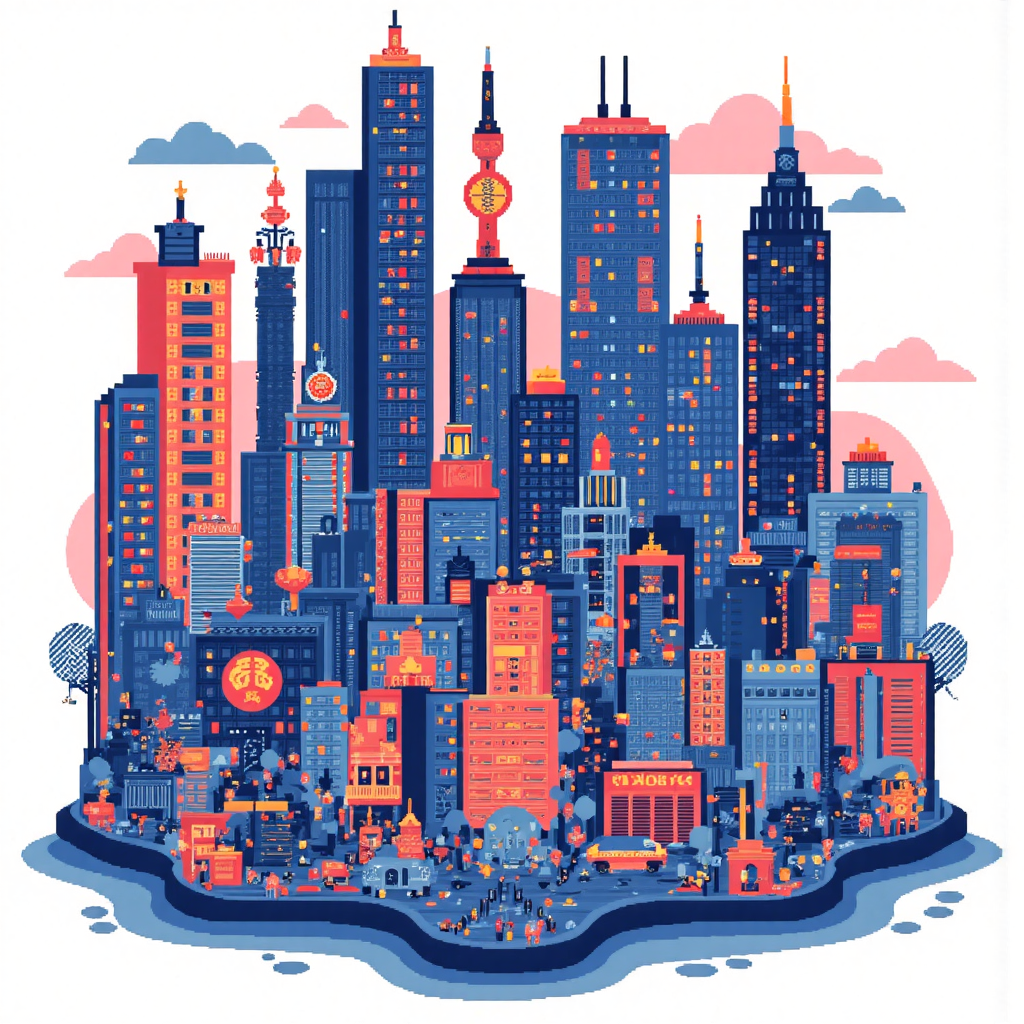 外匯圖表、加密貨幣符號與股票圖形交織，融入槓桿元素的全球金融市場活力插圖