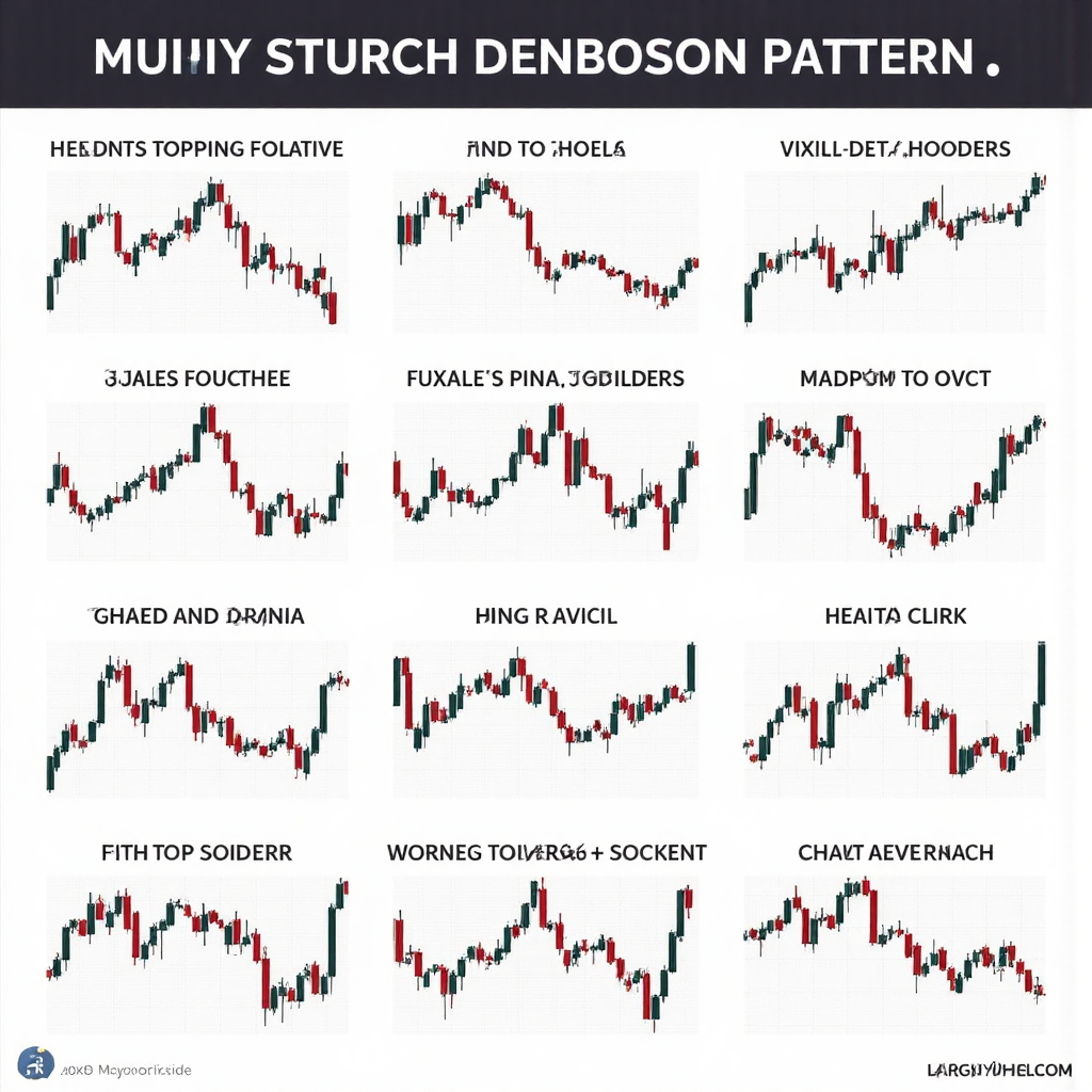 อินโฟกราฟิกอธิบายรูปแบบกราฟหุ้น เช่น Head and Shoulders และ Double Tops ด้วยภาพประกอบชัดเจน