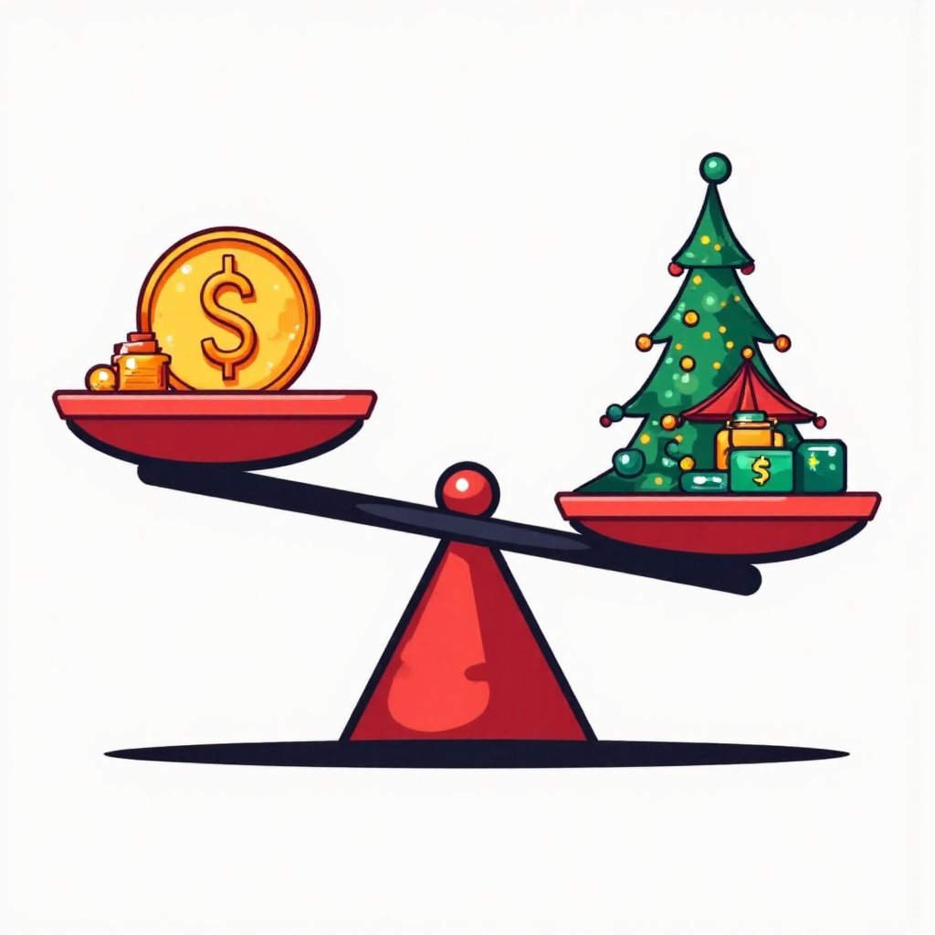 金融槓桿原理的平衡秤像素藝術