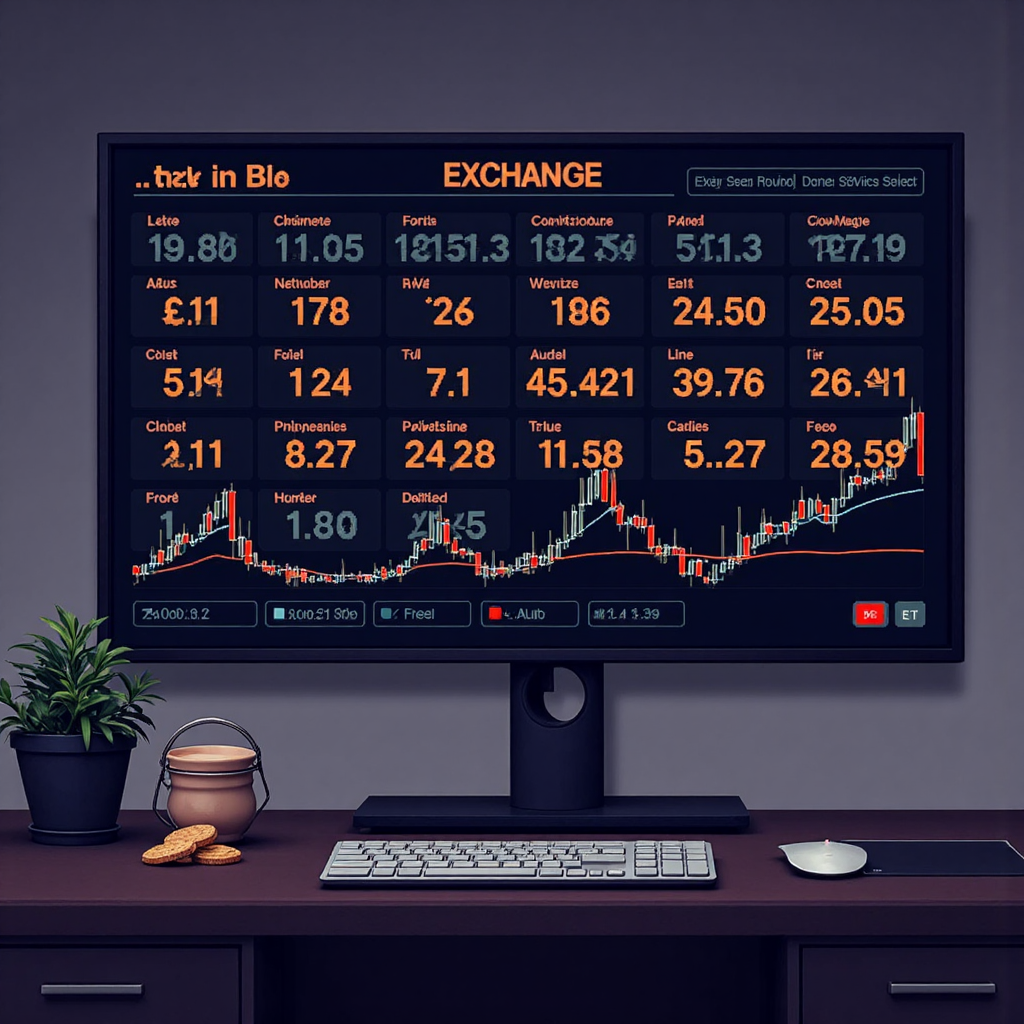 detailed illustration of a digital exchange rate display showing aud to thb with fluctuating numbers and subtle economic charts integrated seamlessly