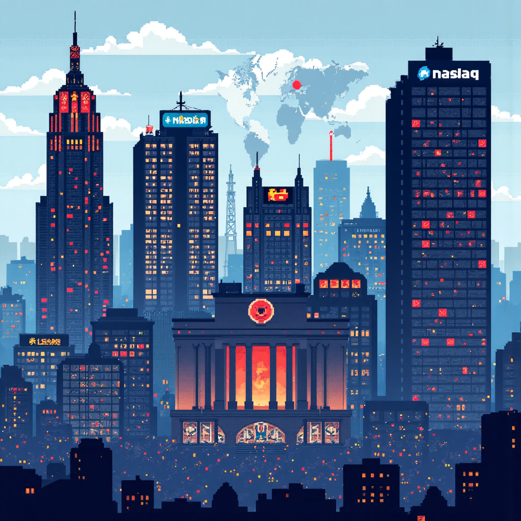 紐約證交所與納斯達克標誌及全球交易圖示