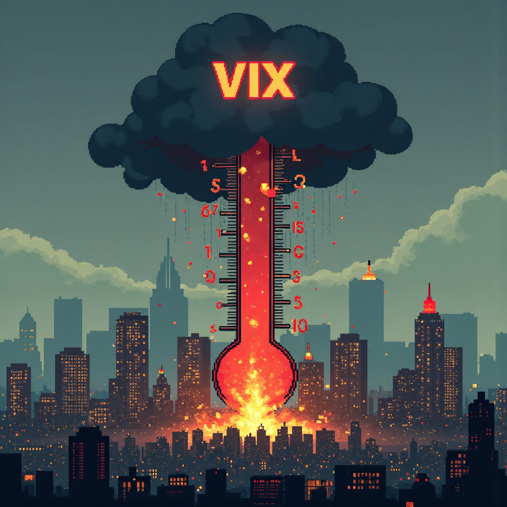 VIX 指數上升的風暴雲金融市場溫度計插圖