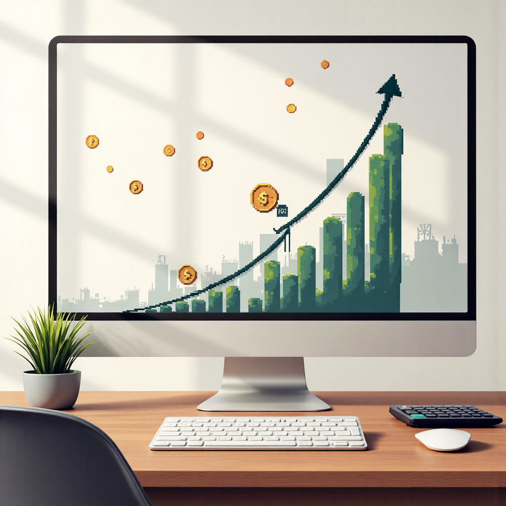 金融圖表顯示升息一碼趨勢與財富計算器