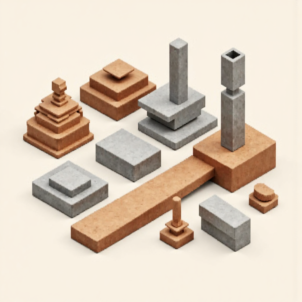 A gentle illustration of various non-ferrous metals like aluminum copper and titanium arranged aesthetically with soft lighting and a neutral color palette emphasizing their distinct textures and shapes