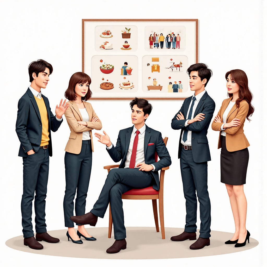 A friendly financial advisor character explaining equity concepts to a diverse group of Thai investors with clear infographics and a sense of approachable expertise