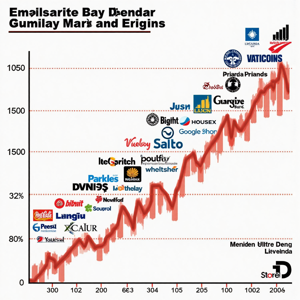 A detailed illustration showcasing the iconic symbols of 30 leading US companies integrated into a stylized Dow Jones Industrial Average (DJIA) graphic, with a subtle overlay of Thai currency and stock market graphs, conveying a sense of economic interconnectedness and global investment, in a clean minimalist style