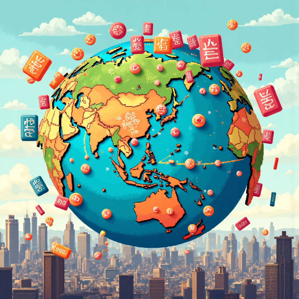 全球金融圖表與美元及台幣符號的像素藝術插圖,展現匯率在國際經濟中的重要性