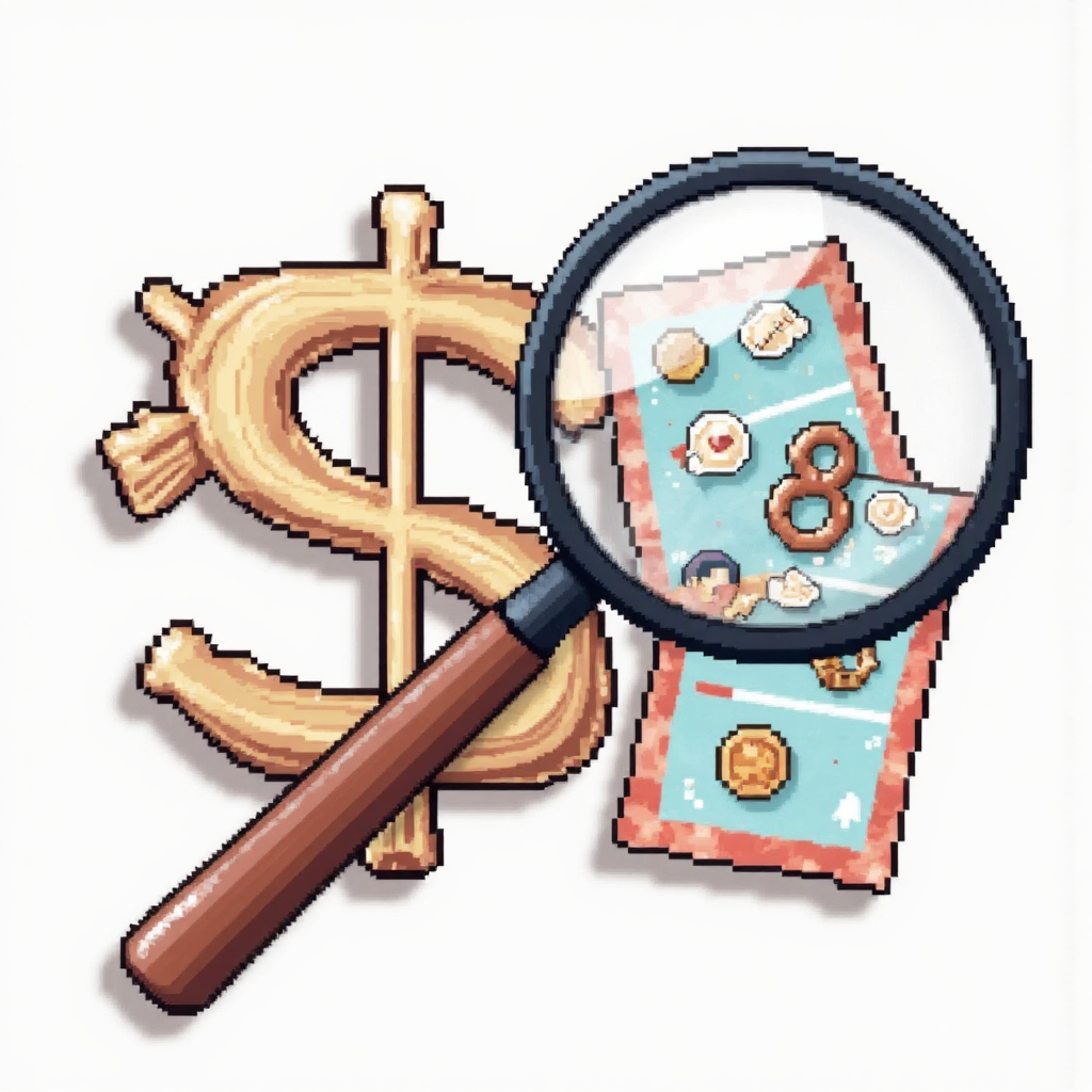 stylized depiction of a Thai baht symbol intertwined with a magnifying glass focused on economic charts