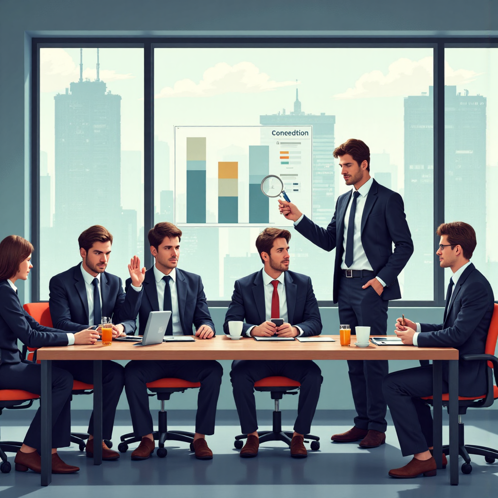 生動的像素藝術圖，展示複雜的計算圖表伴隨著金幣，以及滿臉喜悅的員工和股東注視著這些圖表，充滿理解的氛圍