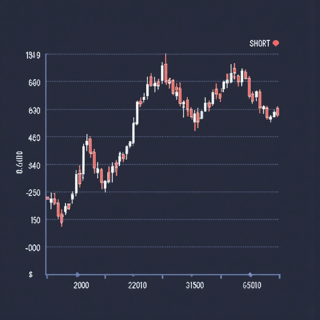 stylized illustration of two distinct moving average lines on a financial chart one short and one long the short line decisively crossing below the long line symbolizing a bearish financial trend with subtle dark blue and grey tones