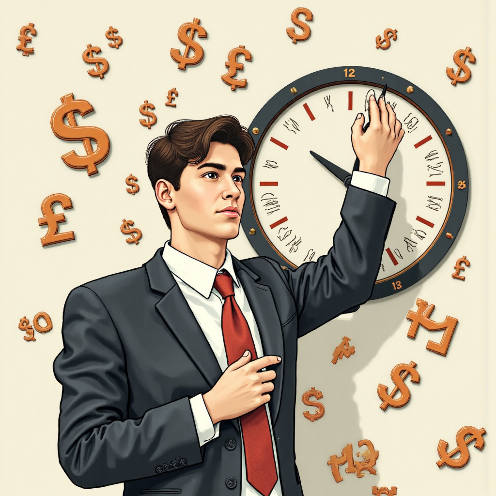 中央銀行調整利率的像素藝術插圖,象徵全球經濟影響