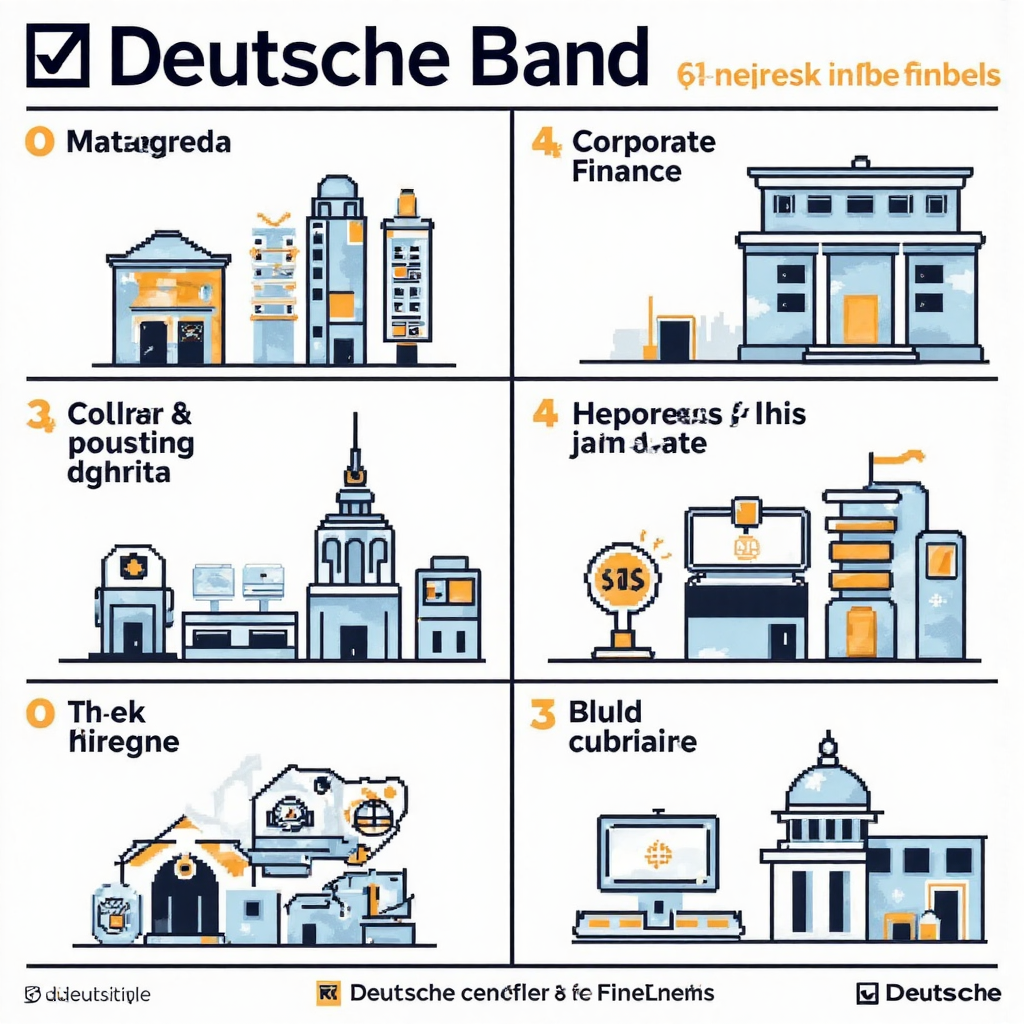 德國銀行多元金融服務資訊圖，涵蓋財富管理、企業金融與數位銀行